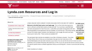 Lynda.com Resources and Log In | Ball State University
