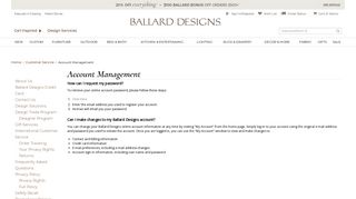 Account Management - Ballard Designs