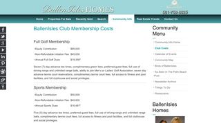 BallenIsles Club Membership Costs - BallenIslesHomes.com