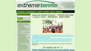 AO2020 BALLKID - Extreme Tennis | Tennis Coaching