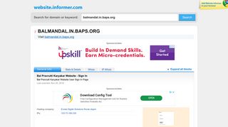 balmandal.in.baps.org at WI. Bal Pravrutti Karyakar Website - Sign In
