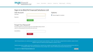 BALPA Financial Solutions Ltd :: Login