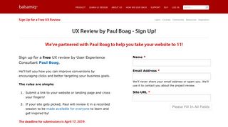 Sign Up for a Free UX Review | Balsamiq