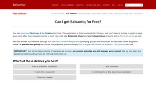 Request for Free Software | Balsamiq