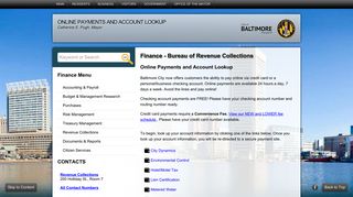 City Of Baltimore - Payments Main Page