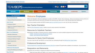 Welcome Employees - Bcps