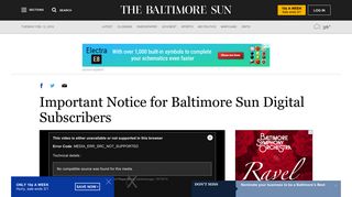 Important Notice for Baltimore Sun Digital Subscribers - Baltimore Sun