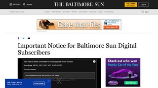 Important Notice for Baltimore Sun Digital Subscribers - Baltimore Sun