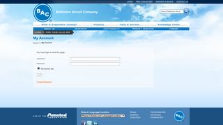 My Account - Baltimore Aircoil Company