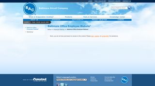 Baltimore Office Employee Website - Baltimore Aircoil Company