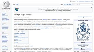 Balwyn High School - Wikipedia