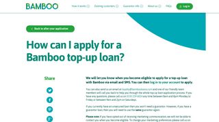 How can I apply for a Bamboo top up loan? | Bamboo Loans