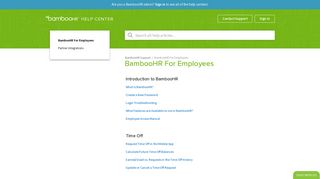 BambooHR For Employees – BambooHR Support