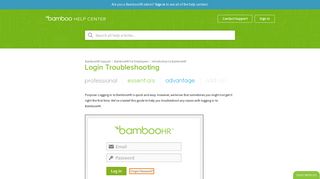 Login Troubleshooting – BambooHR Support