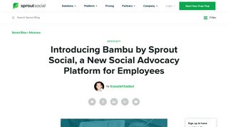 Bambu - An Advocacy Platform for Employees | Sprout Social