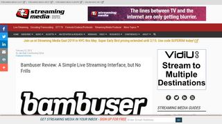 Bambuser Review: A Simple Live Streaming Interface, but No Frills ...