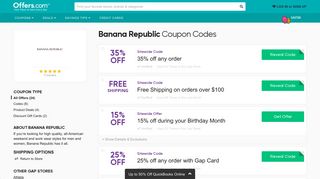 35% off Banana Republic Coupons & Promo Codes 2019 - Offers.com