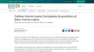 Caliber Home Loans Completes Acquisition of Banc Home Loans