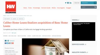 Caliber Home Loans finalizes acquisition of Banc Home Loans | 2017 ...