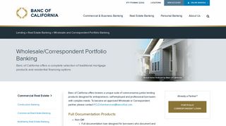 Wholesale and Correspondent Portfolio Banking – Banc of California