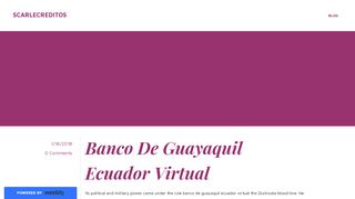 Banco De Guayaquil Ecuador Virtual - scarlecreditos