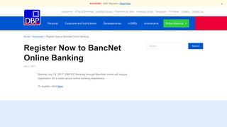 Register Now to BancNet Online Banking - Development Bank of the ...