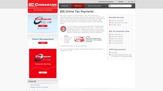 BIR Online Tax Payments - China Banking Corporation