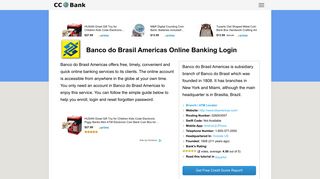 Banco do Brasil Americas Online Banking Login - CC Bank