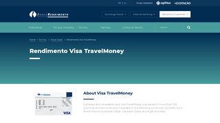 Rendimento Visa TravelMoney - Banco Rendimento