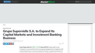 Grupo Supervielle S.A. to Expand Its Capital Markets and Investment ...