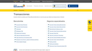 Transacciones para Personas - Grupo Bancolombia