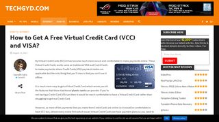 How to Get A Free Virtual Credit Card (VCC) and VISA?