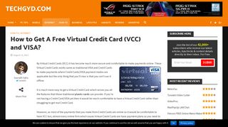 How to Get A Free Virtual Credit Card (VCC) and VISA?