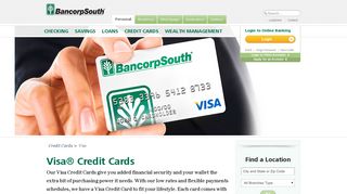 BancorpSouth Visa Credit Cards