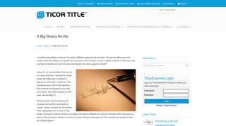 A Big Notary No-No – Ticor Title