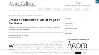 Create a Professional Artist Page on Facebook - Agora Gallery ...
