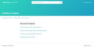 Account basics – Bandcamp Help Center