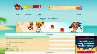 Join - BandiRun.com : Register A Free Account
