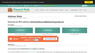 Check Your Balance & Stats | FaucetHub - Bitcoin Micropayment Service
