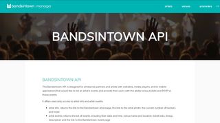 Bandsintown Manager — Bandsintown API