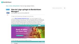 Bandsintown | How do I sign up/login to Bandsintown Ma...