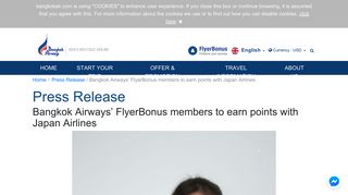 Bangkok Airways' FlyerBonus members to earn points with Japan ...