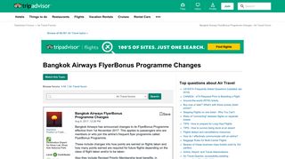 Bangkok Airways FlyerBonus Programme Changes - Air Travel Forum ...