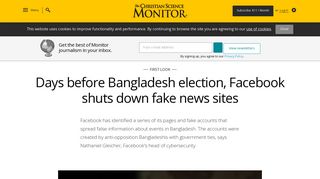 Days before Bangladesh election, Facebook shuts down fake news sites