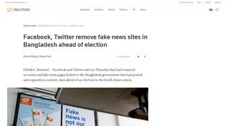 Facebook, Twitter remove fake news sites in Bangladesh ahead of ...