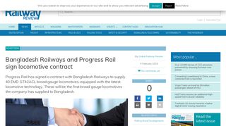 Bangladesh Railways and Progress Rail sign locomotive contract