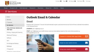 Outlook Email & Calendar | IT Services | Bangor University