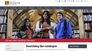Using the library catalogue - Bangor University
