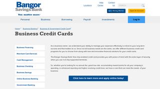 Business Credit Cards | Bangor Savings Bank | Maine