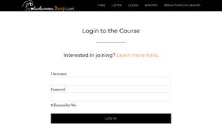 Login to the Course - Learn Clawhammer Banjo
